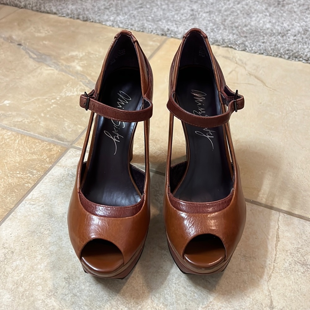 Miss Sixty brown peep toe heel - size 6 ( 36)